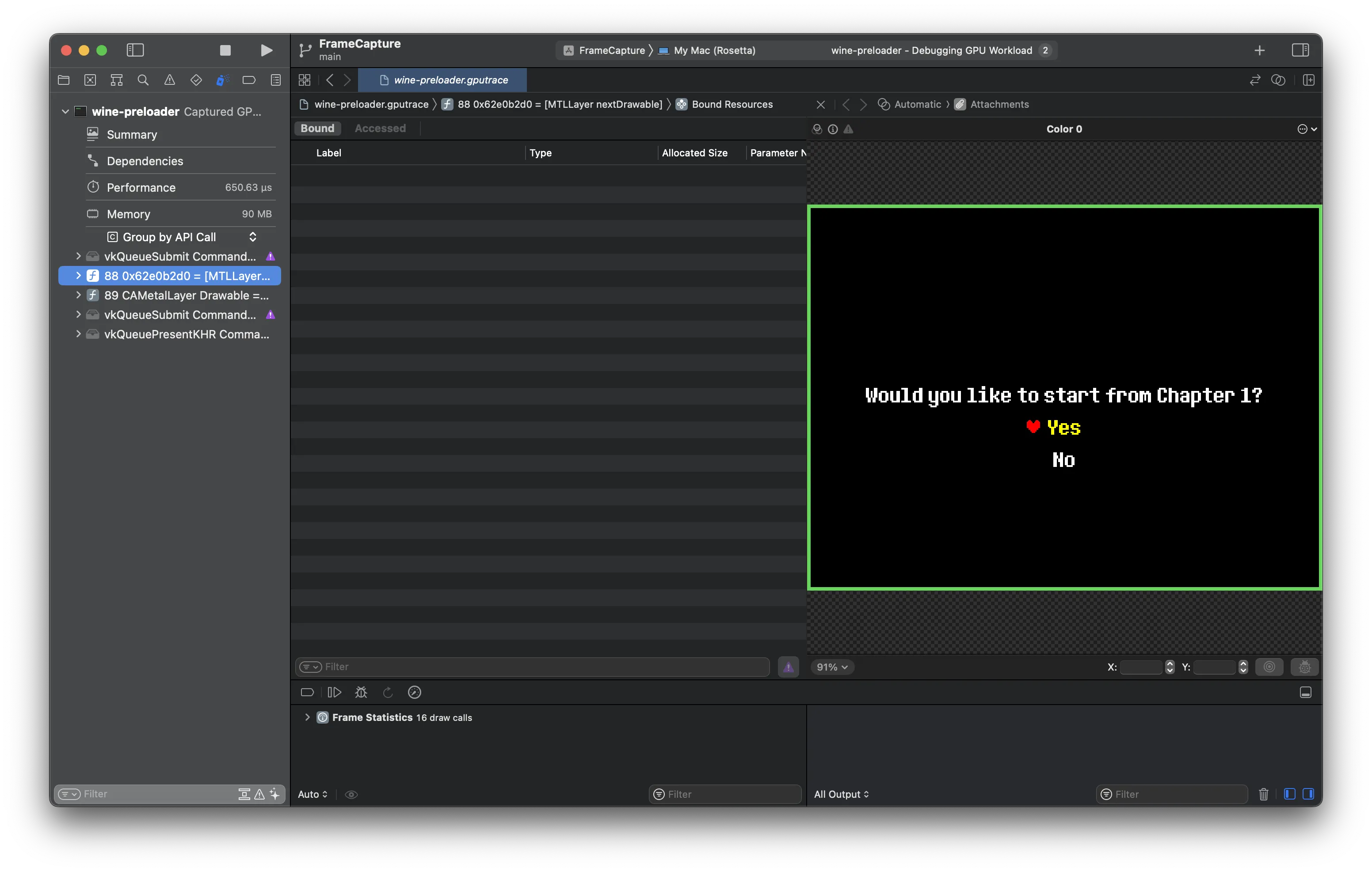Xcode GPU Capture