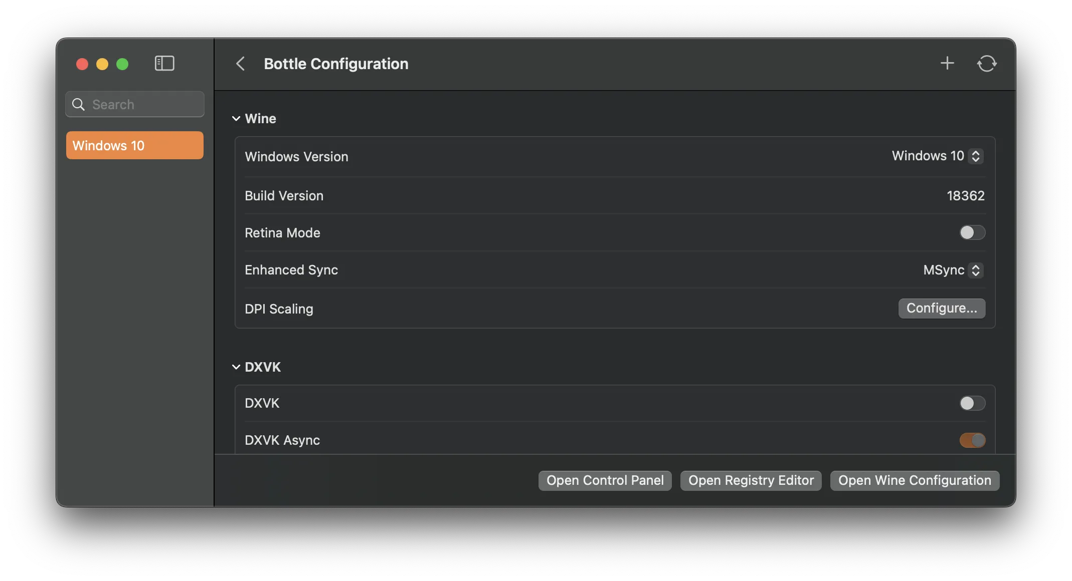 Bottle Config